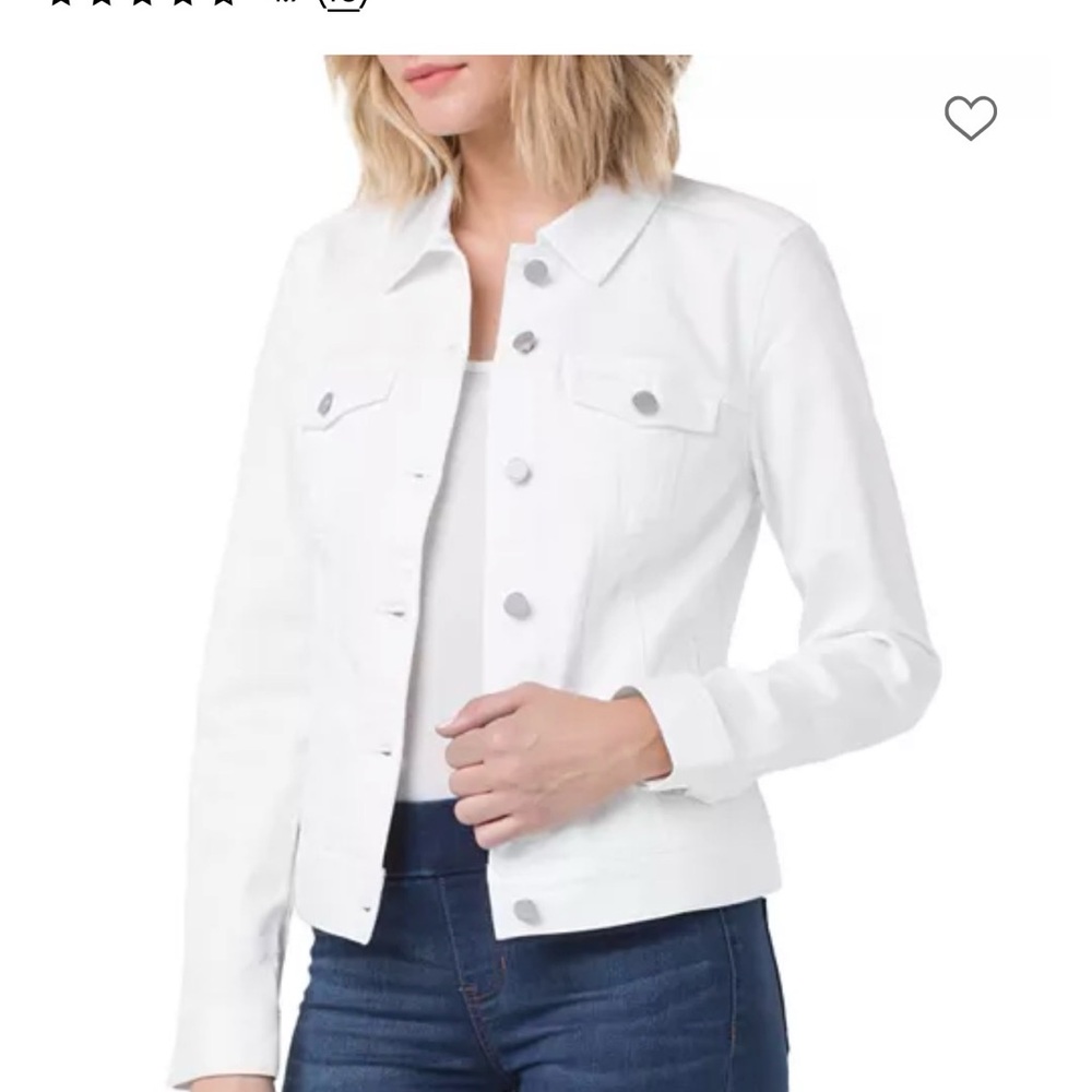 Liverpool White Denim Jacket with Snap Buttons